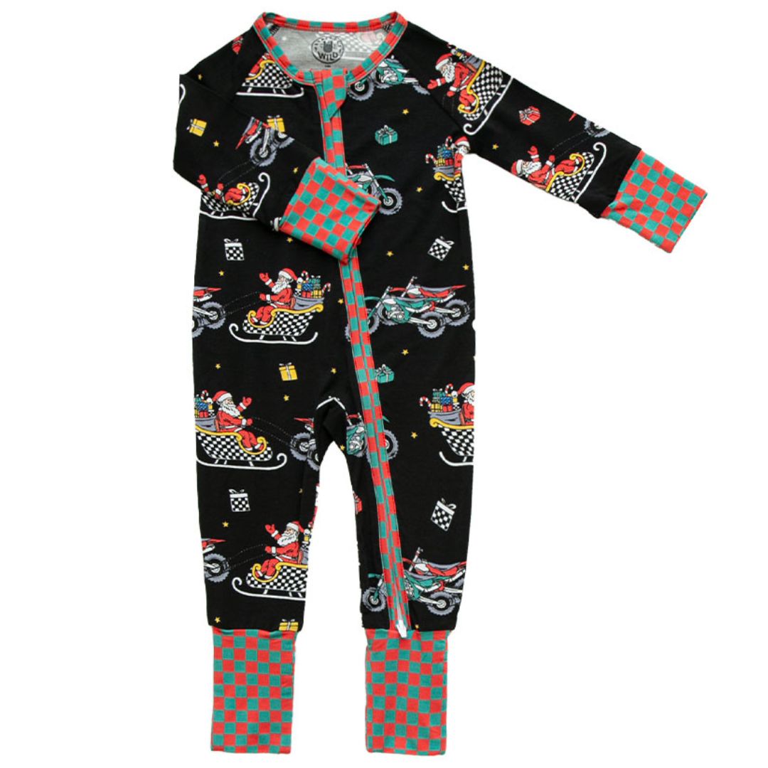 Santas Speedy Sleigh Zip Up Pajamas *PREORDER - SHIPPING OUT BETWEEN NOV 10-17* Strictly Wild