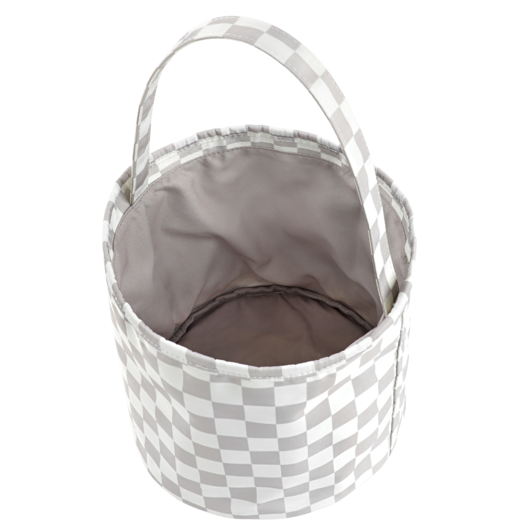 Neutral Checker Fabric Basket Strictly Wild