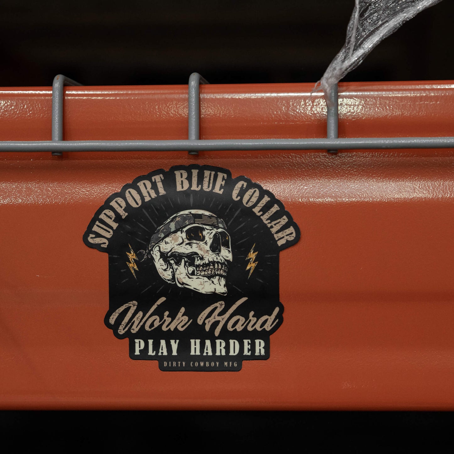 Work Hard Play Harder Blue Collar Decal DIRTY COWBOY MFG