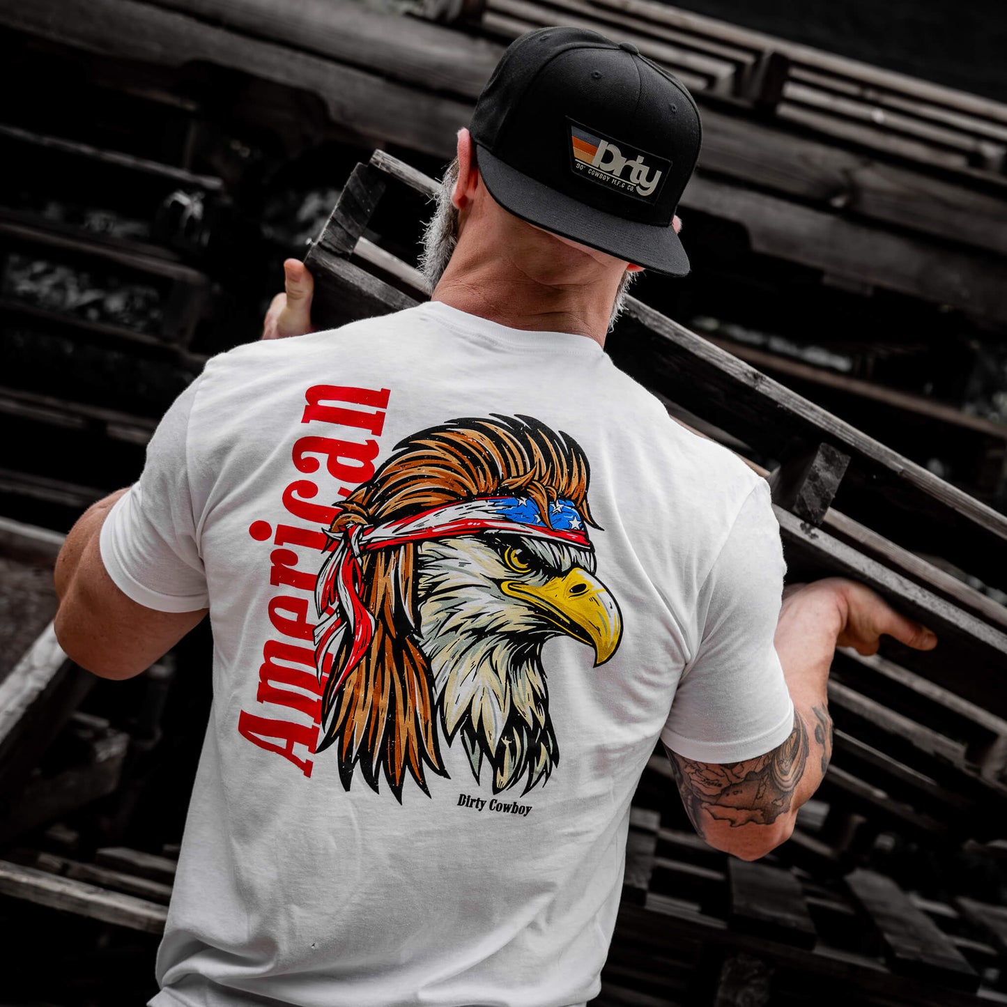 American Eagle Patriotic Men's T-Shirt DIRTY COWBOY MFG