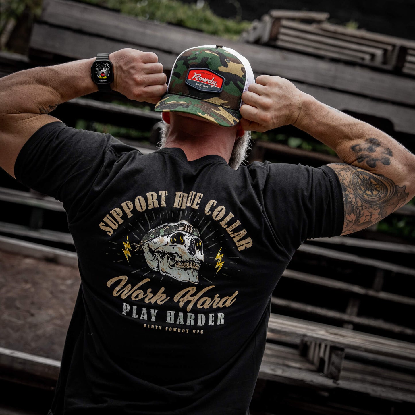 Work Hard Play Harder Men's T-Shirt DIRTY COWBOY MFG