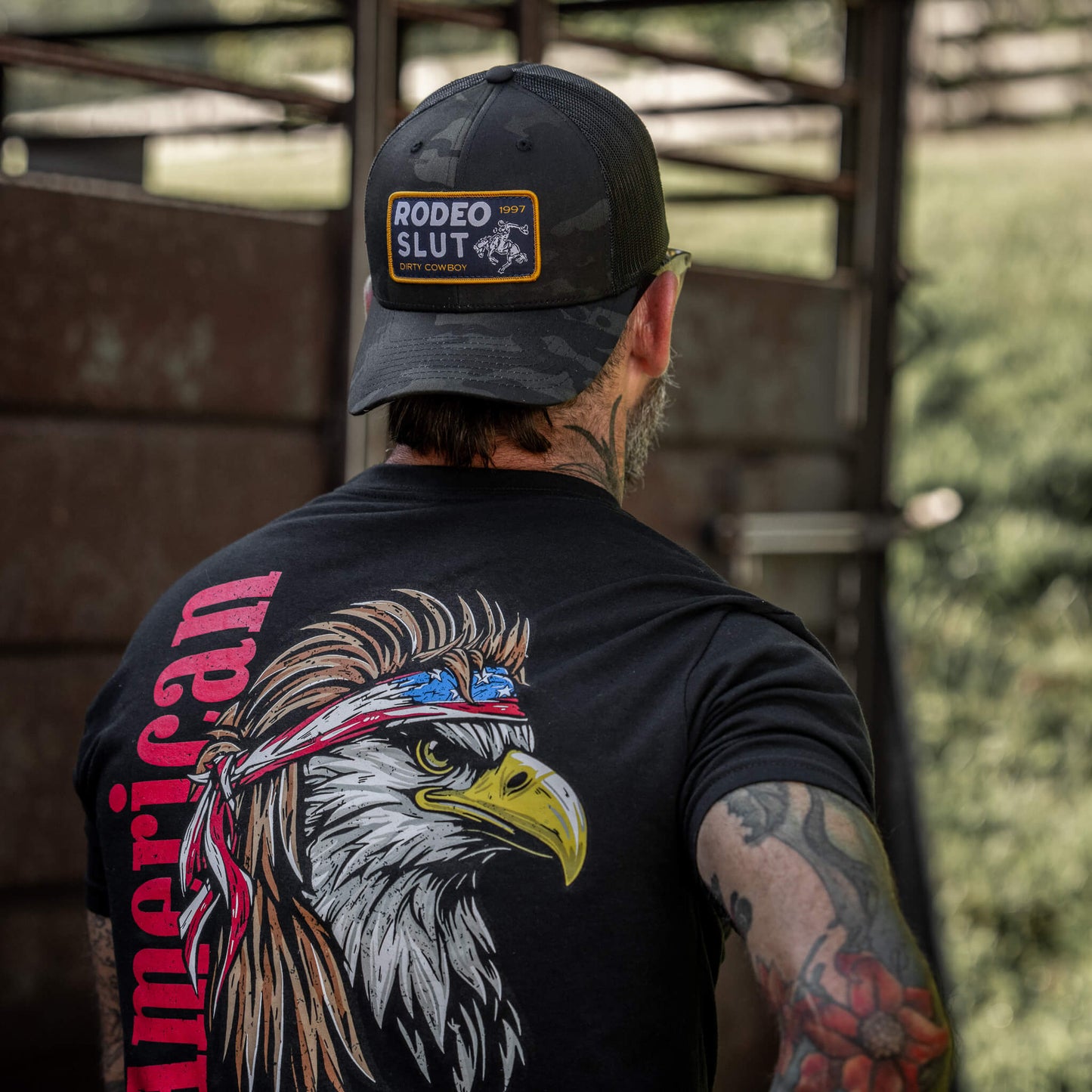 American Eagle Patriotic Men's T-Shirt DIRTY COWBOY MFG