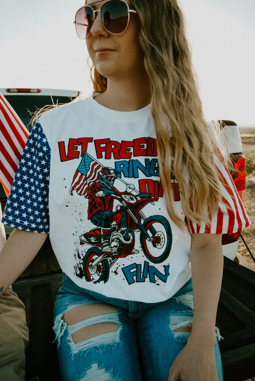 Let Freedom Ring & Dirt Fling T-Shirt Strictly Wild