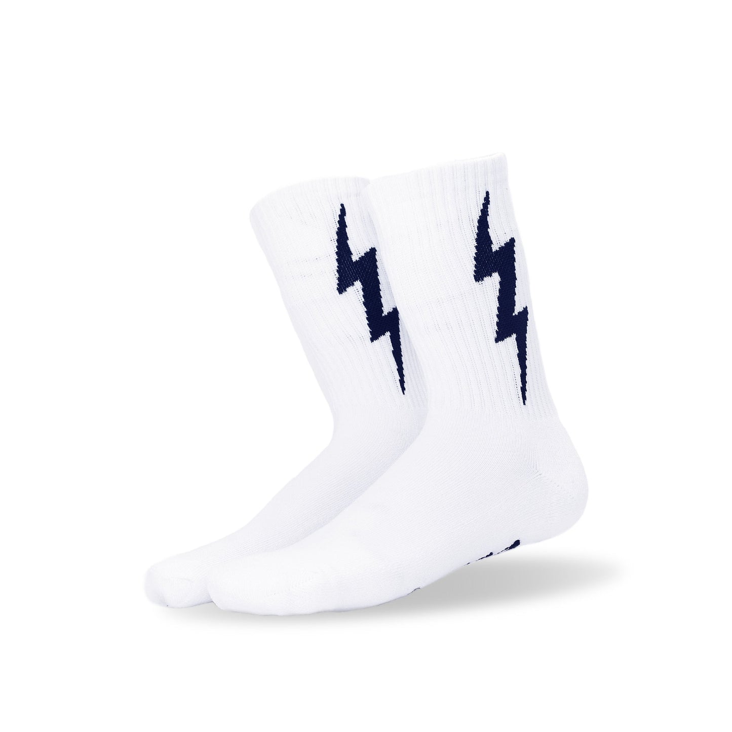 White VOLT Lucky Cotton Crew Socks VOLTAGE LTD