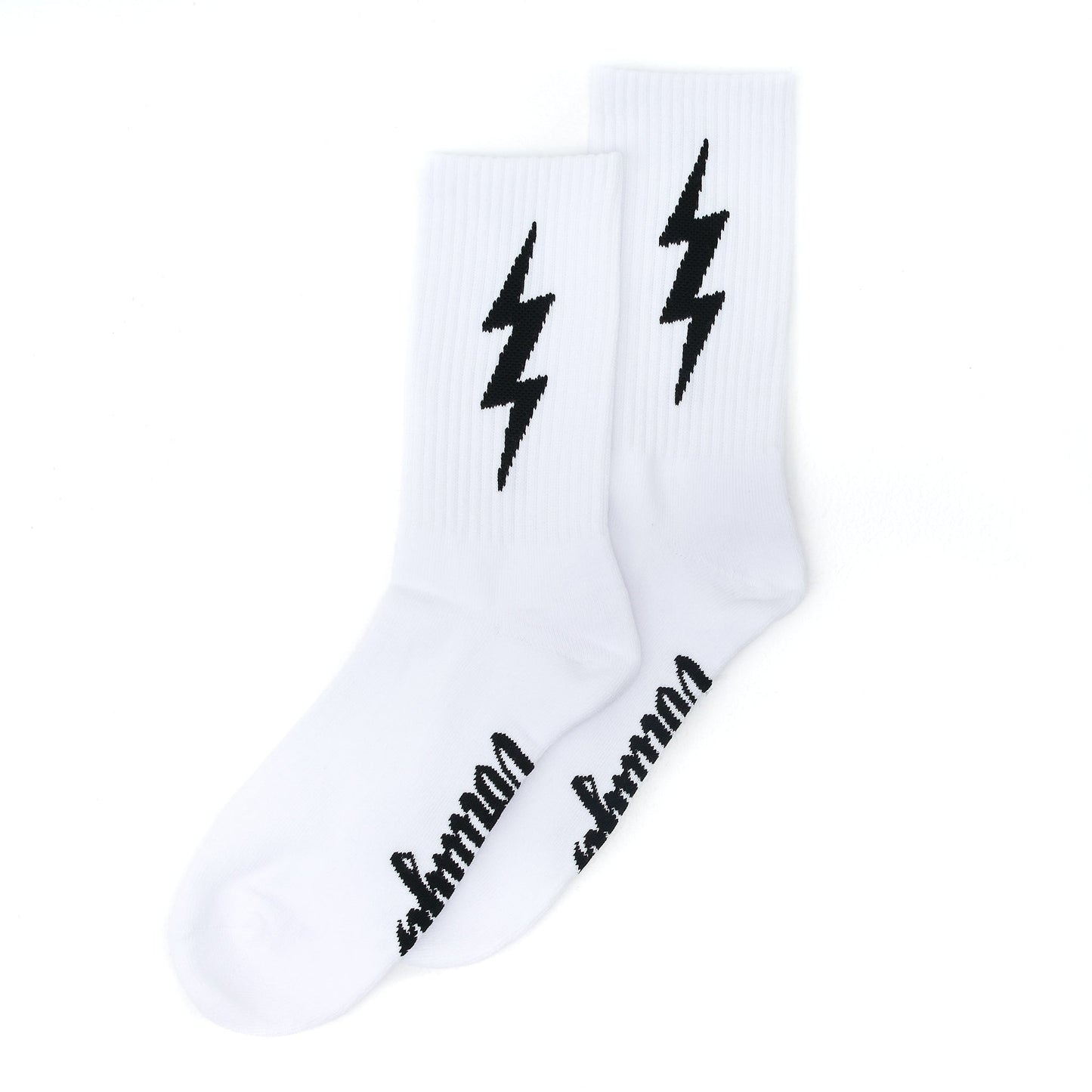 White VOLT Lucky Cotton Crew Socks VOLTAGE LTD