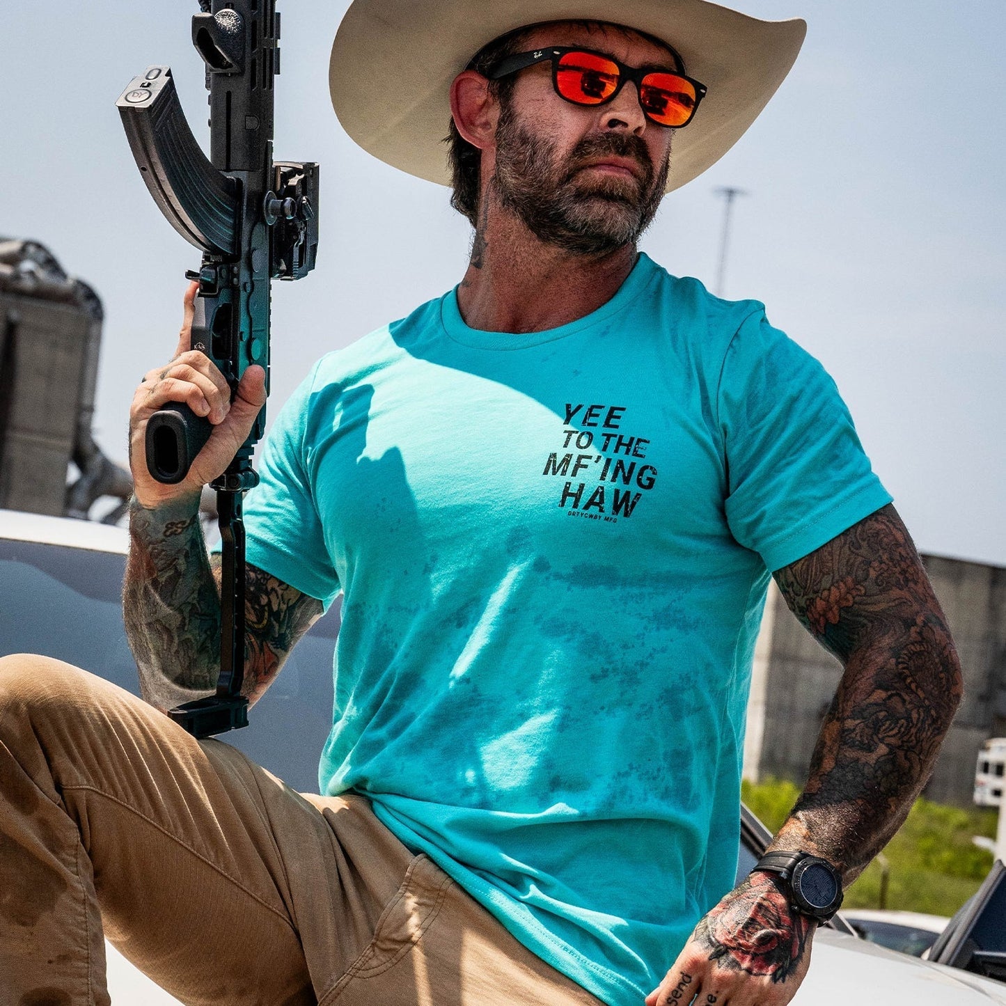 Yee To The Mf'Ing Haw Rodeo Men's T-Shirt DIRTY COWBOY MFG