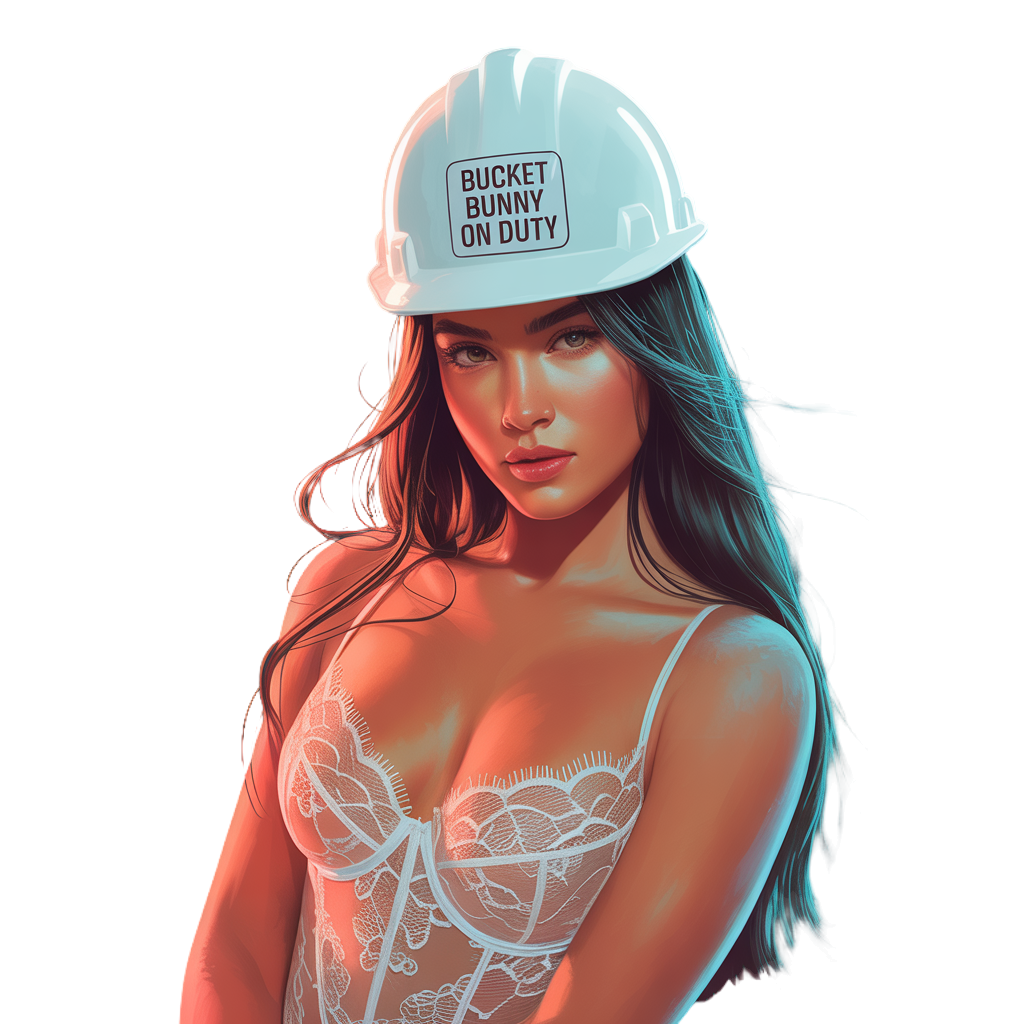 Bucket bunny on duty hard hat sticker