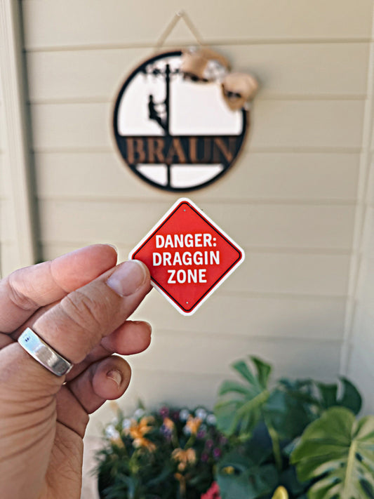 DRAGGIN ZONE hard hat sticker Rustic Voltage Co