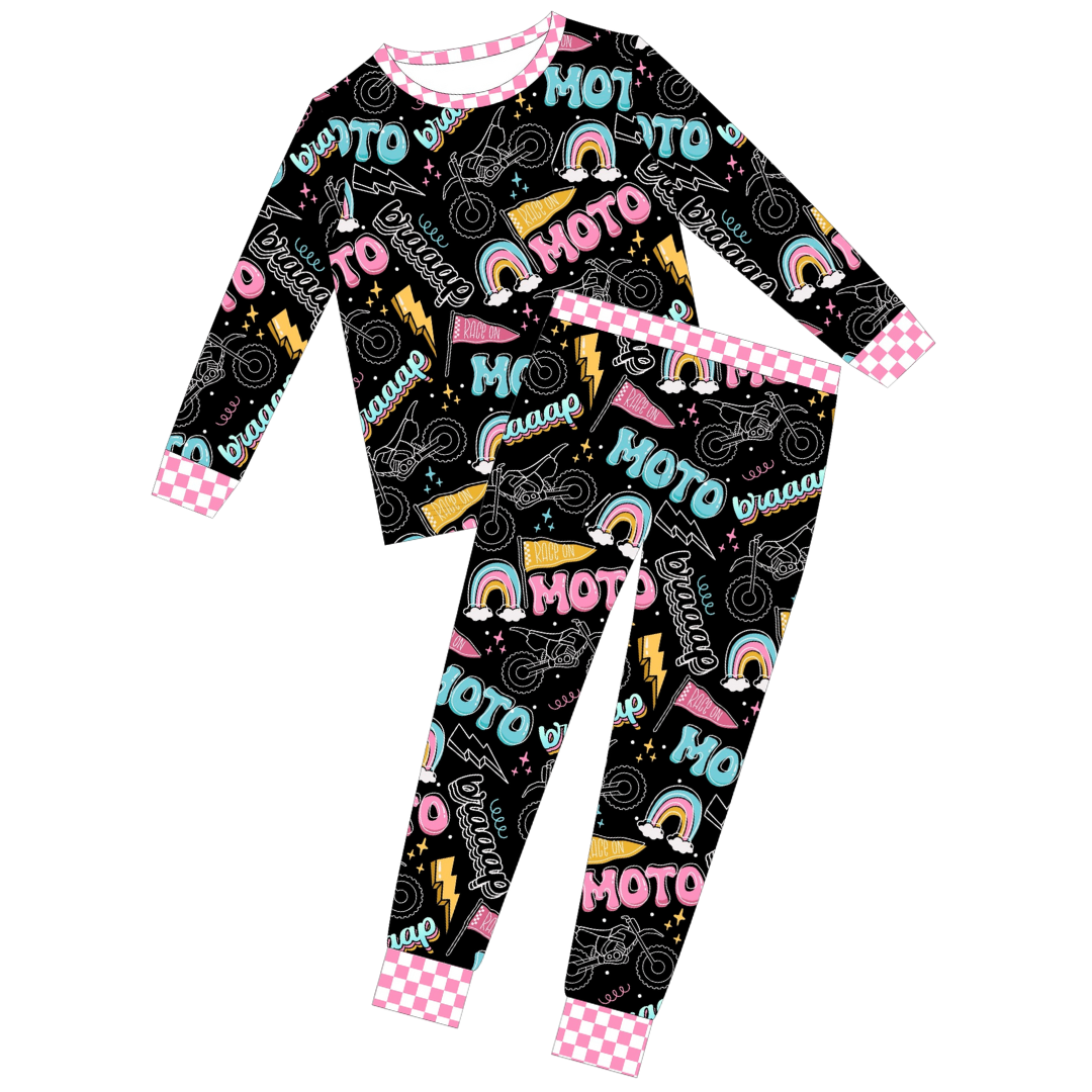 Moto Girl 2 Piece Pajamas Strictly Wild