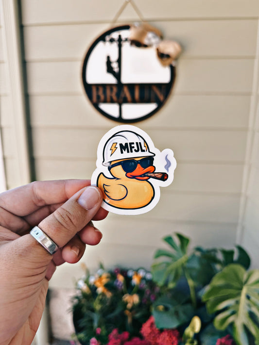 MFJL SMOKIN DUCK hard hat sticker Rustic Voltage Co