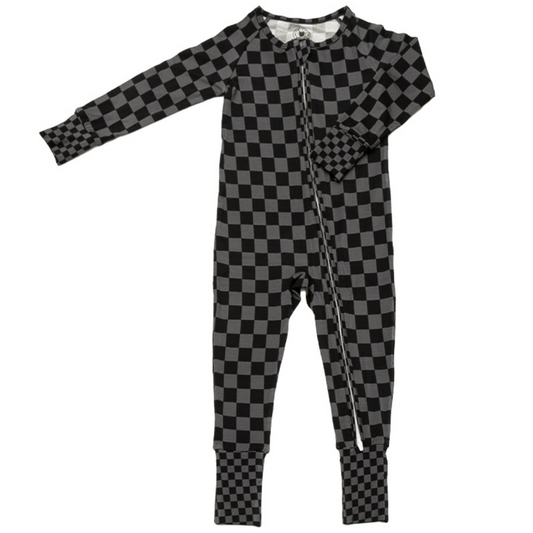 Stealth Checker Zip Up Pajamas Strictly Wild