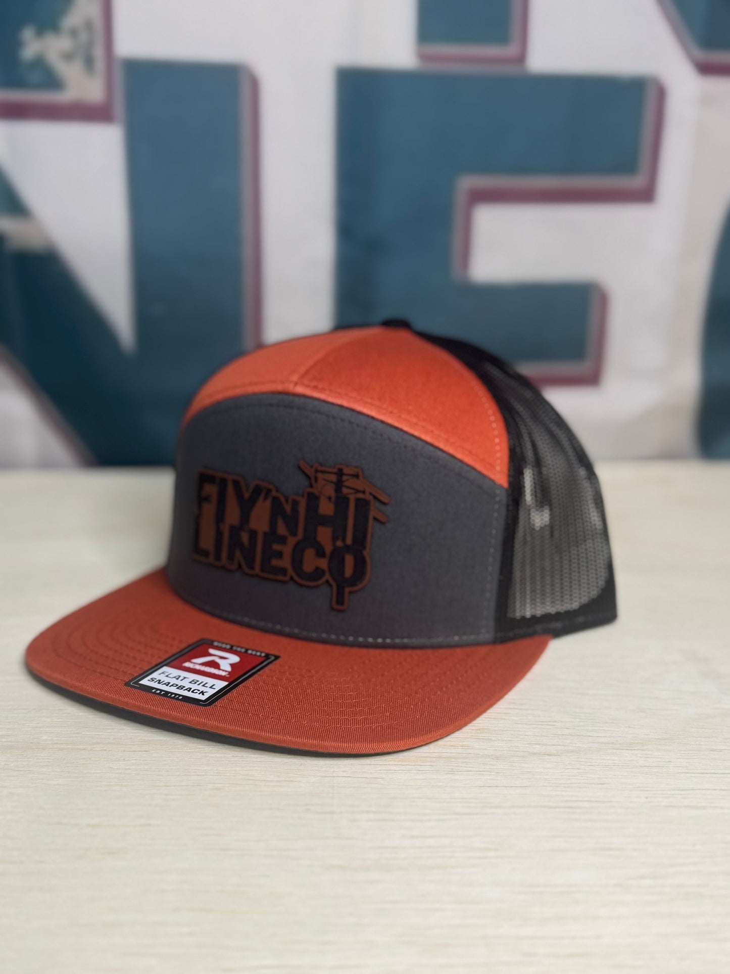 Orange and grey 7 panel. Fly’N Hi Lineco