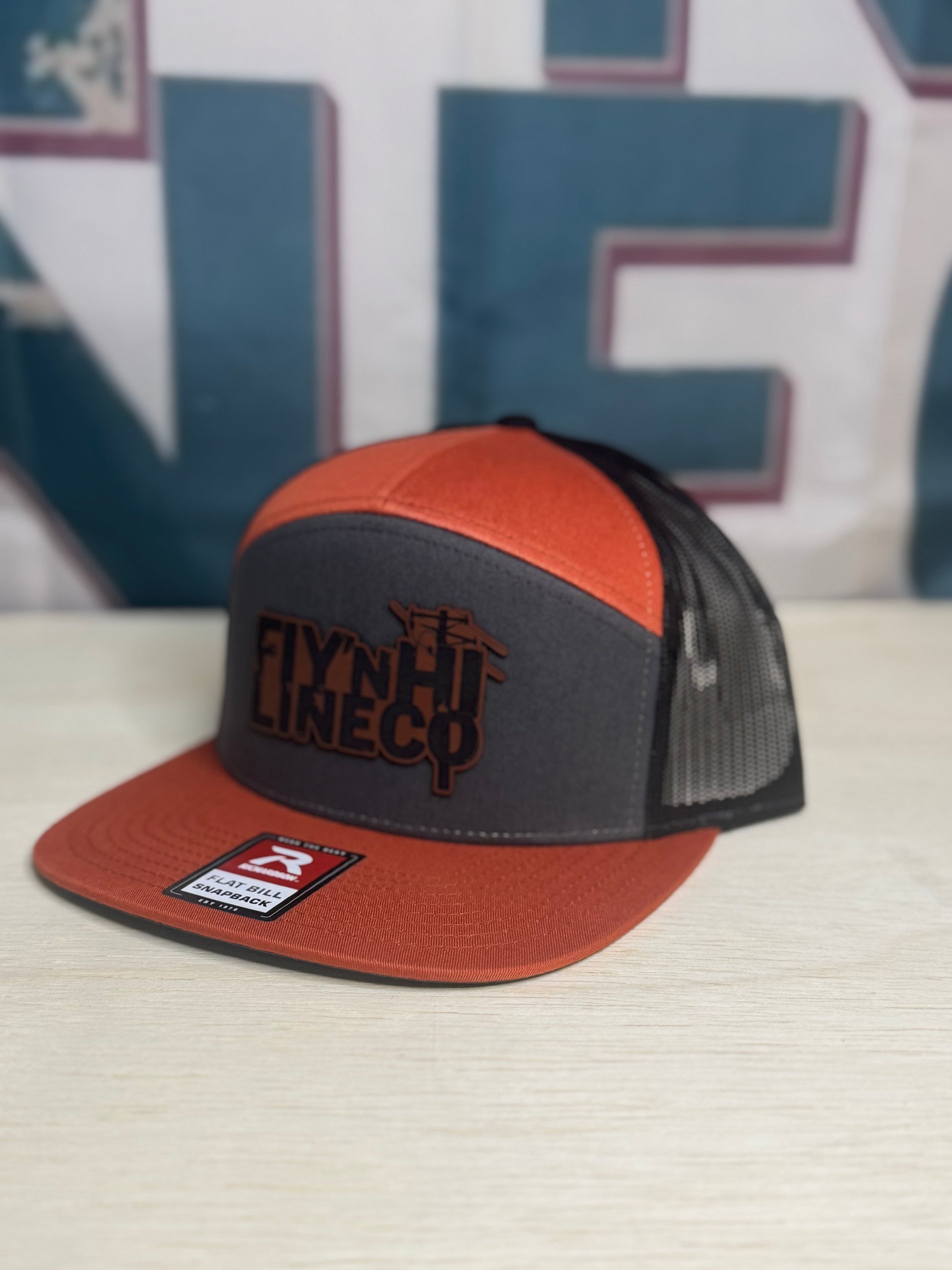 Orange and grey 7 panel. Fly’N Hi Lineco