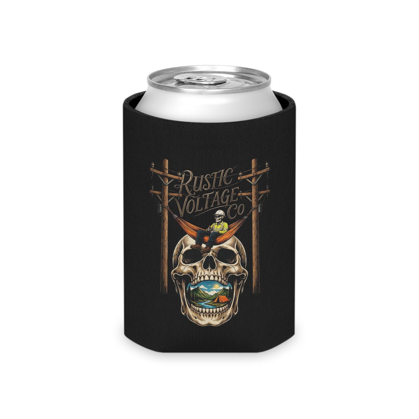 Lineman Can Coozie — Skull & Poles