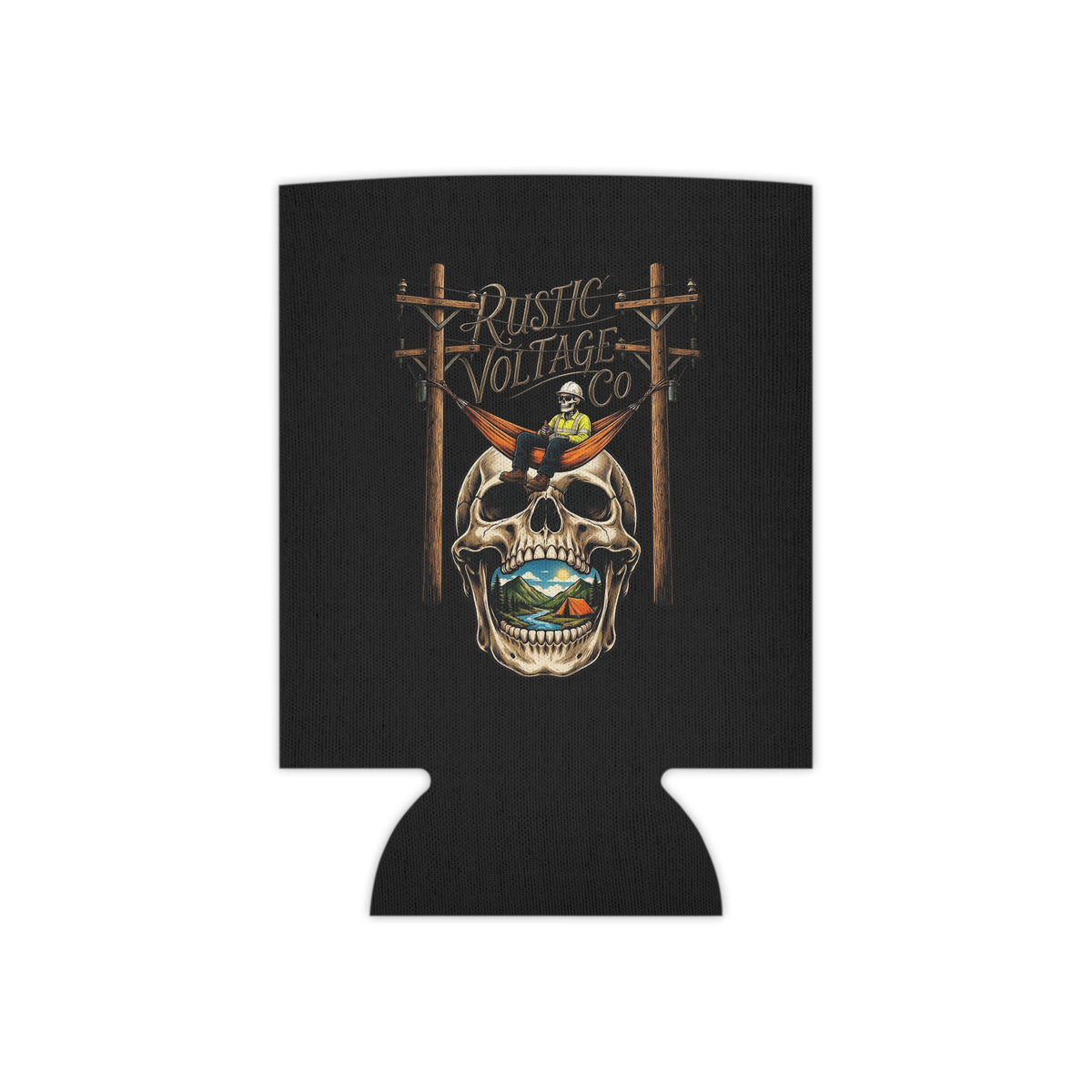 Lineman Can Coozie — Skull & Poles