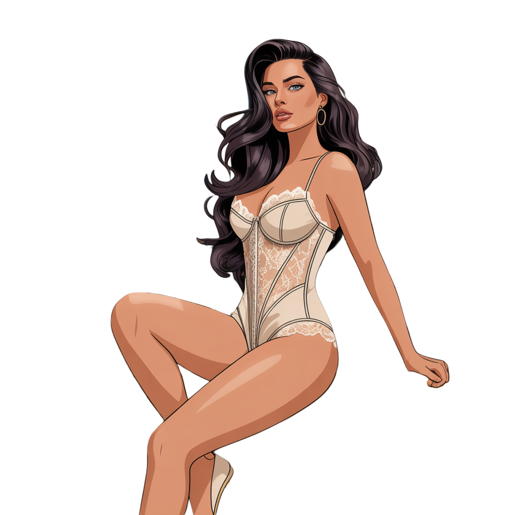 Boudoir Woman sticker (Dark hair)