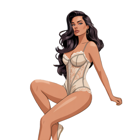 Boudoir Woman sticker (Dark hair)