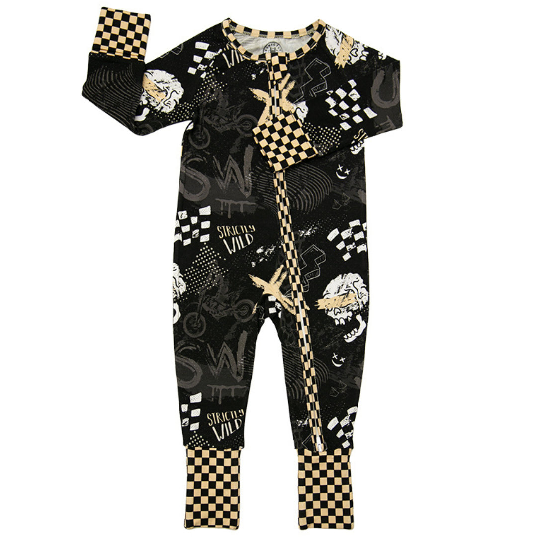 SW Bones Zip Up Pajamas Strictly Wild