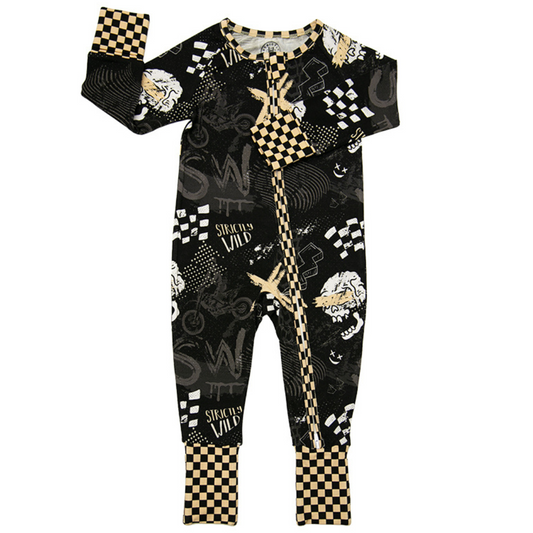 SW Bones Zip Up Pajamas Strictly Wild