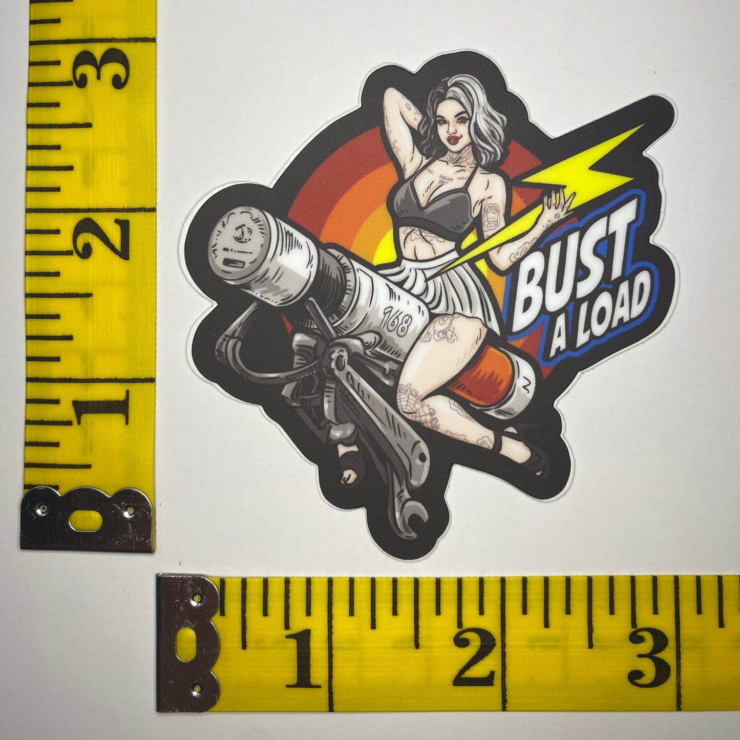 Bust A Load Sticker Six Figure Line Gear