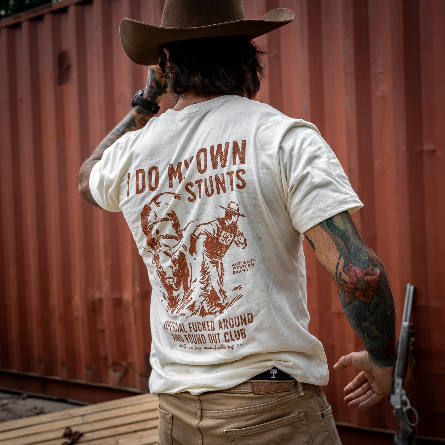 I Do My Own Stunts | Official F*cked Around Found Out Club Men's T-Shirt DIRTY COWBOY MFG