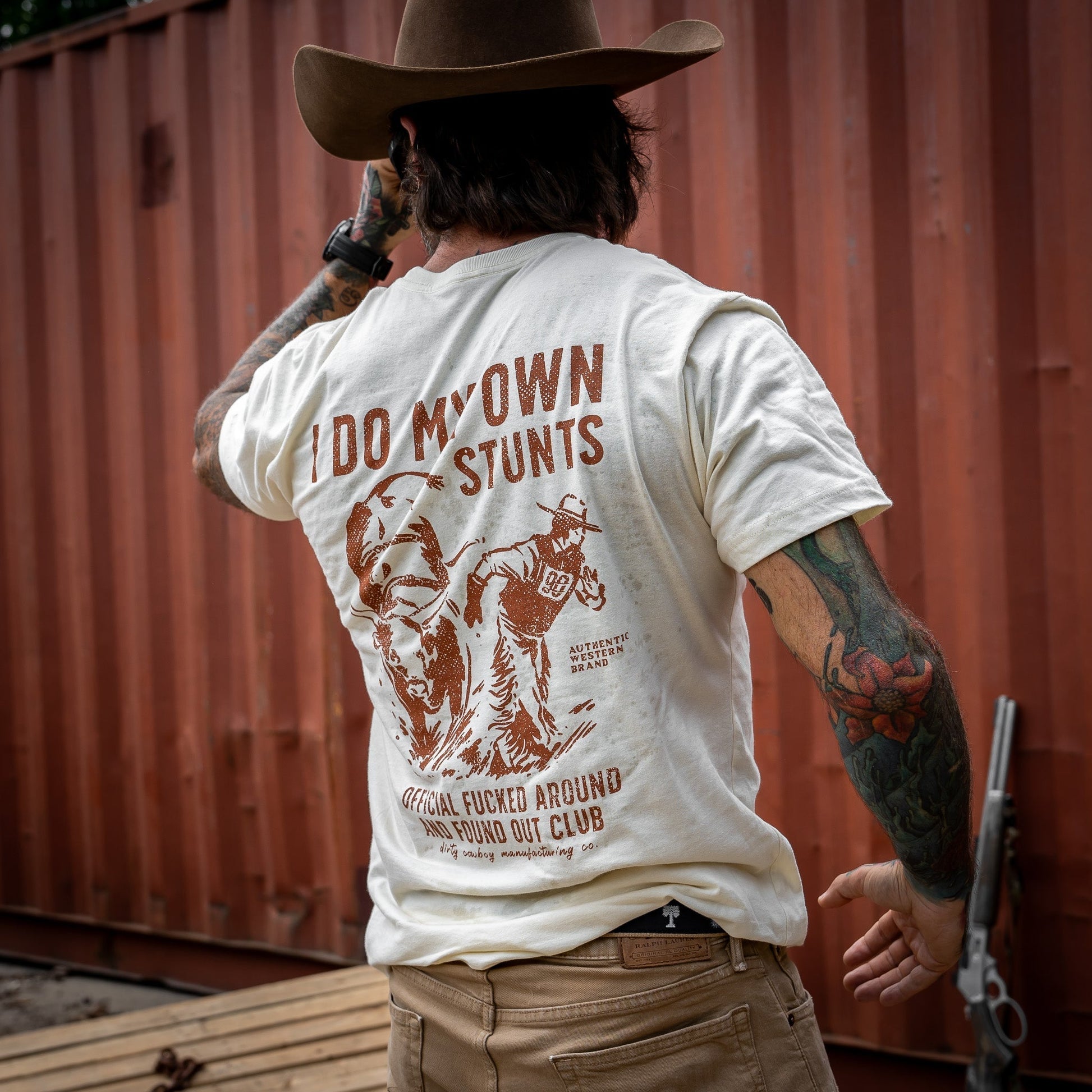 I Do My Own Stunts | Official F*cked Around Found Out Club Men's T-Shirt DIRTY COWBOY MFG