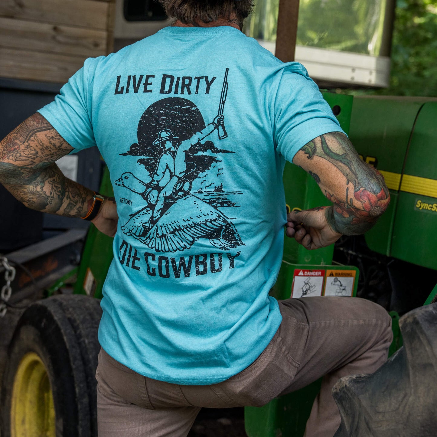 Live Dirty. Die Cowboy Men's T-Shirt