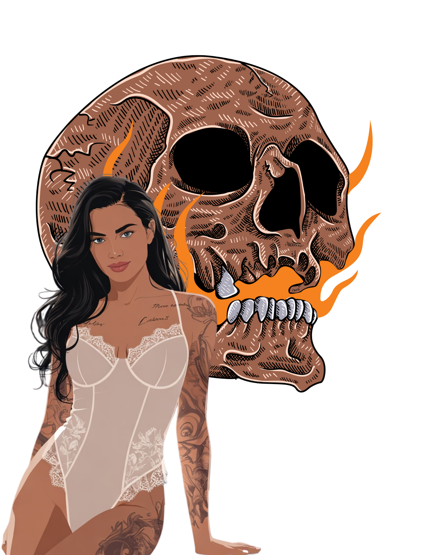 Beautiful skull sticker