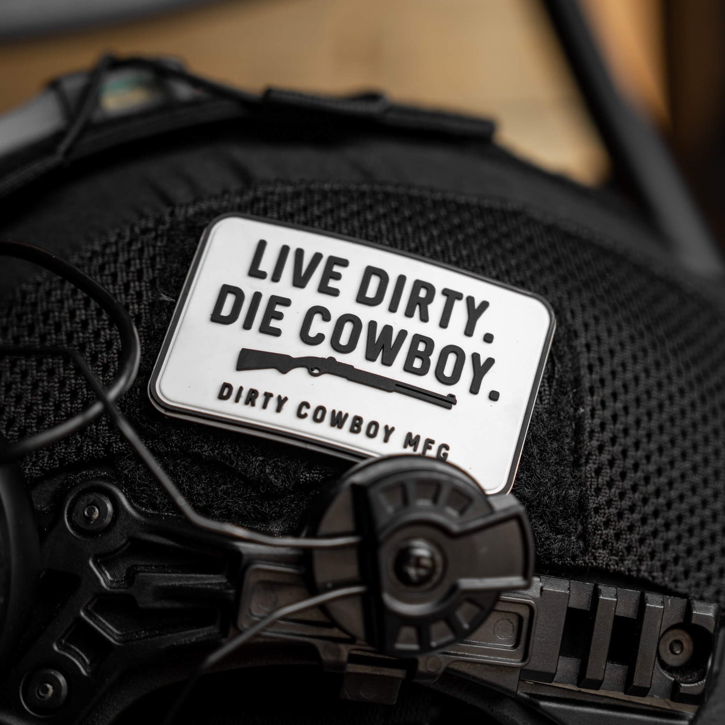 Live Dirty. Die Cowboy. PVC Velcro Patch