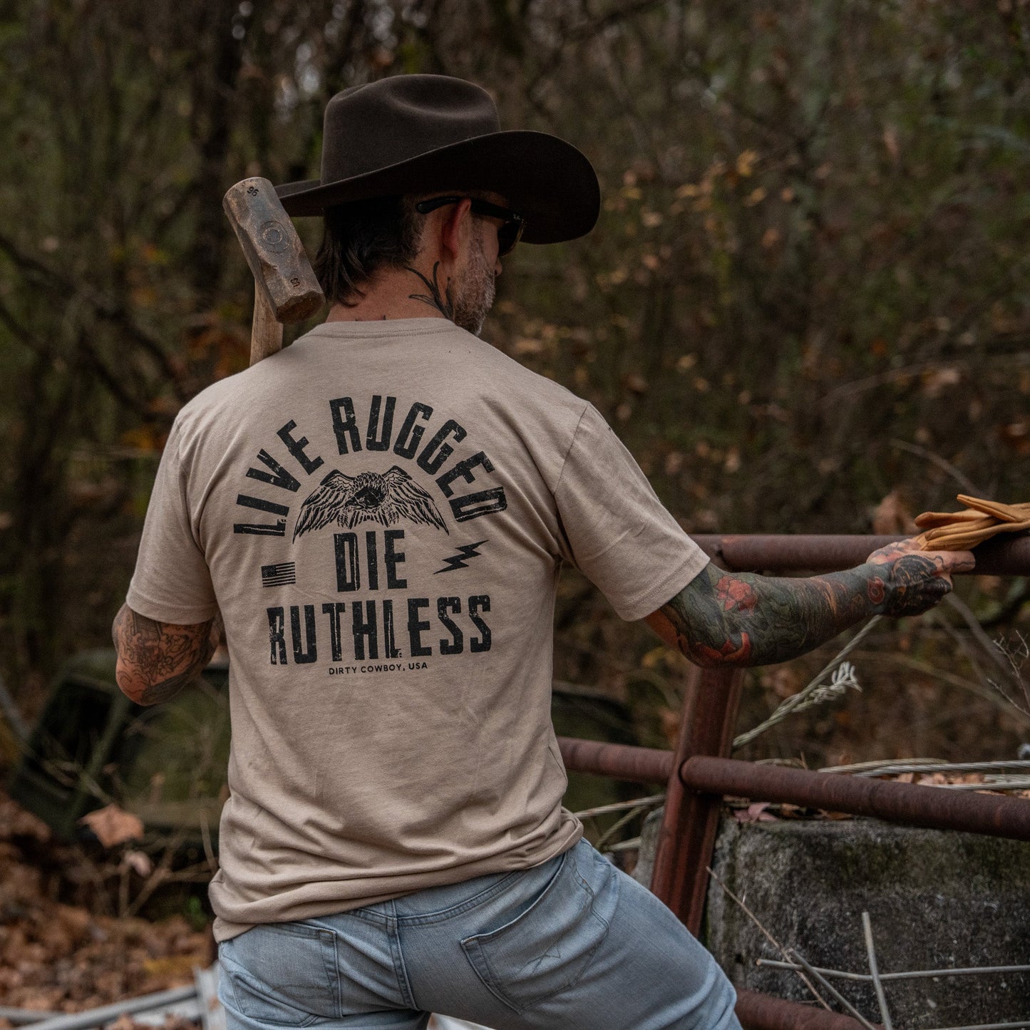 Live Rugged Die Ruthless Men's T-Shirt