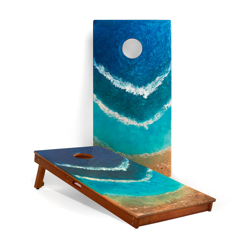 2x4 The Beach Epoxy Resin Cornhole Boards Elakai Outdoor