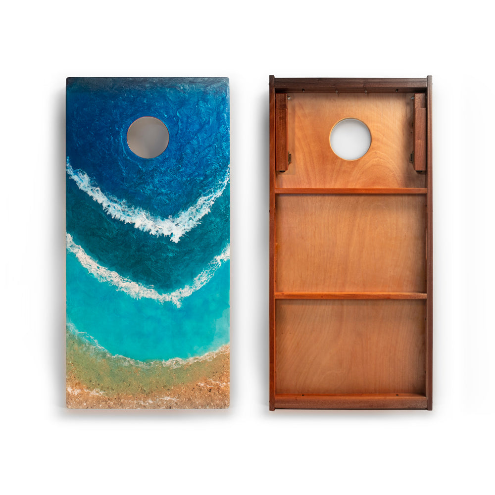 2x4 The Beach Epoxy Resin Cornhole Boards Elakai Outdoor