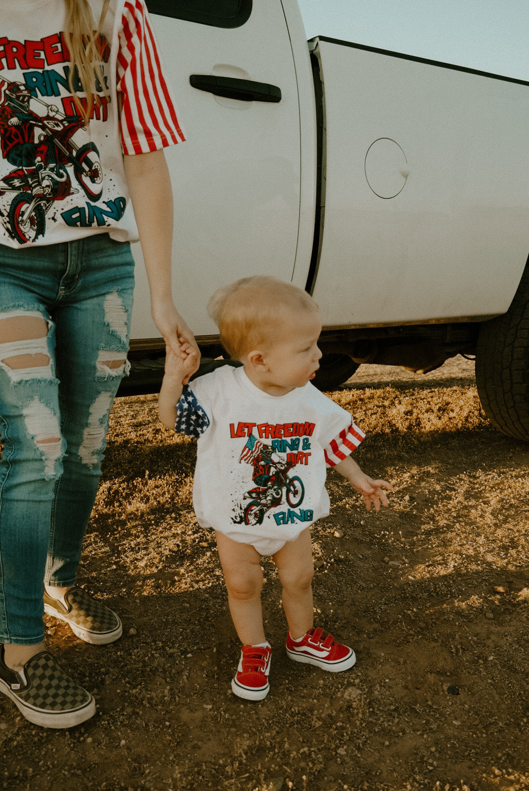 Let Freedom Ring & Dirt Fling T-Shirt Romper Strictly Wild