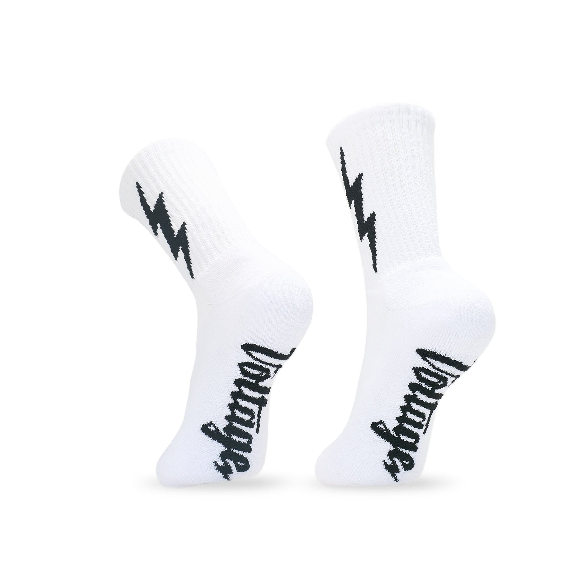 White VOLT Lucky Cotton Crew Socks VOLTAGE LTD
