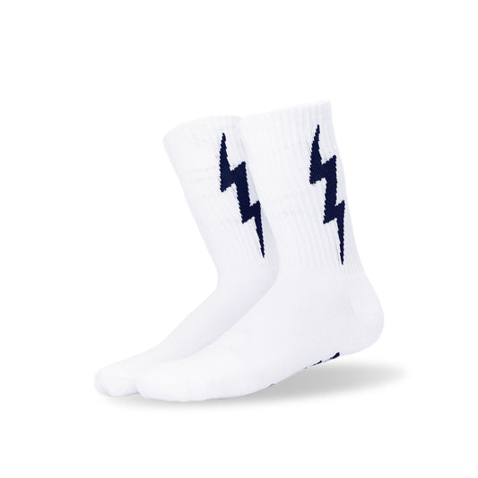 White VOLT Lucky Cotton Crew Socks VOLTAGE LTD