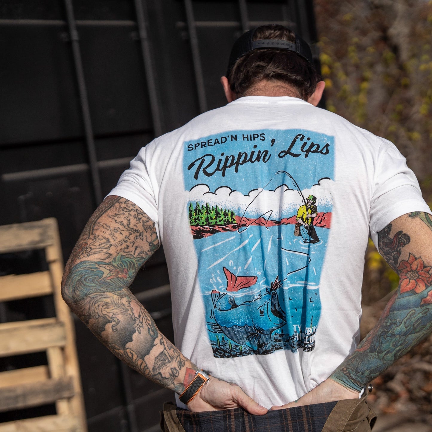 Spreadin' Hips & Rippin' Lips Fishing Club Men's T-Shirt DIRTY COWBOY MFG