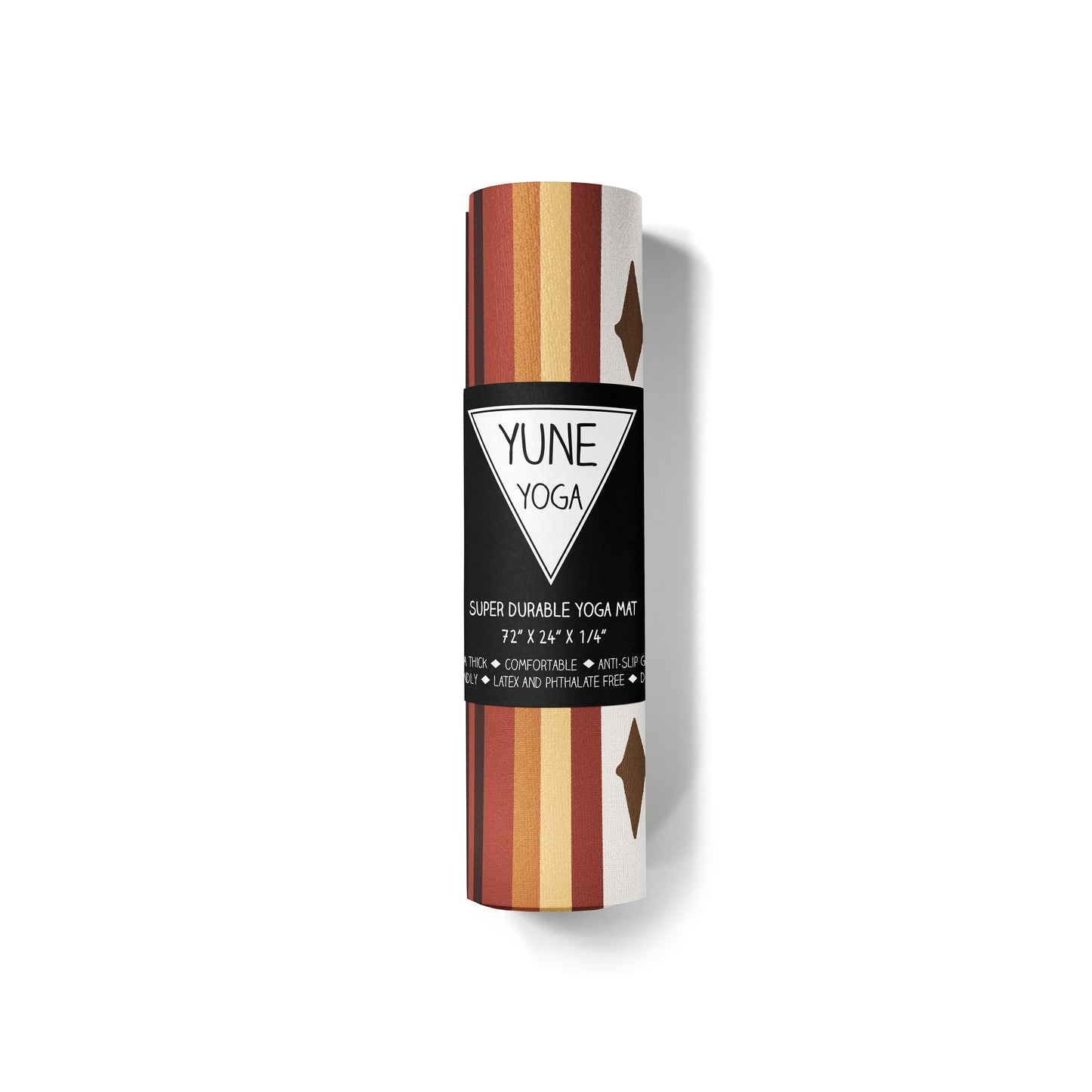 Yoga Mat | 6mm Thick | Multi Color Striped | Non-Slip | Eco Friendly | Yune Yoga | Elk Grove