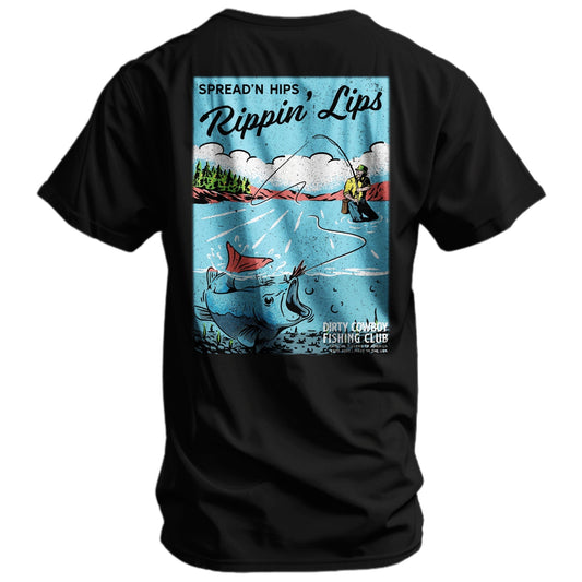 Spreadin' Hips & Rippin' Lips Fishing Club Men's T-Shirt DIRTY COWBOY MFG