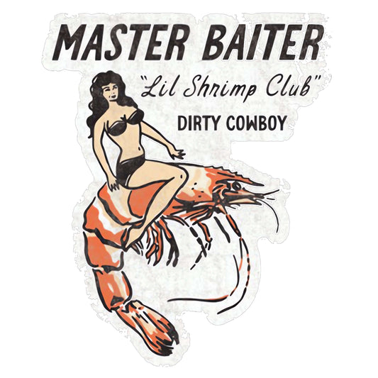 Master Baiter 'Lil Shrimp Club Decal DIRTY COWBOY MFG